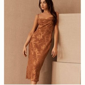 Anthropologie Hutch midi dress burnt orange size 10